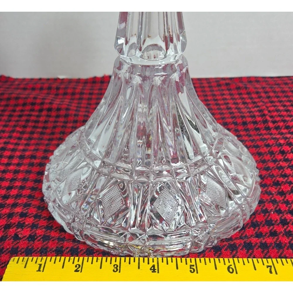 Vintage Toscany Lead Crystal Ships Decanter Hand Cut Diamond Pattern w/Stopper